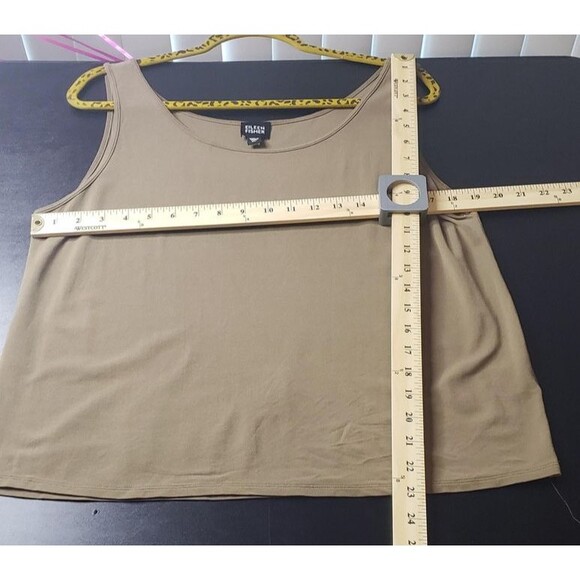 Eileen Fisher Tank Tops XL 100% Silk Lot of 2 Black Tan Casual Quiet Luxury Work - Picture 12 of 14